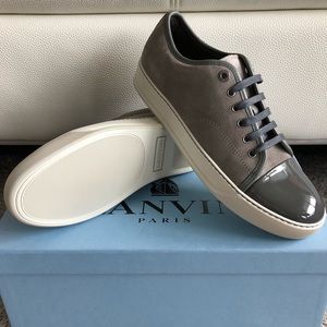 New Lanvin DBB1 Suede & Patent Leather Sneakers